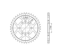 Supersprox Steel Suzuki 520x40 Rfe1826x40blk Rear Sprocket Argento 40t