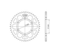 Supersprox Steel Kawasaki 520x43 Rfe486x43blk Rear Sprocket Argento 43t