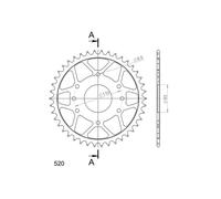 Supersprox 520x45 Rfe905x45blk Rear Sprocket Argento 45t