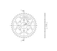 Supersprox Steel Ktm 520x45 Rfe273x45blk Rear Sprocket Argento 45t