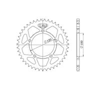 Supersprox Steel Aprilia 525x41 Rfe702x41blk Rear Sprocket Argento 41t