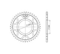 Supersprox Steel Ducati 525x42 Rfe745x42blk Rear Sprocket Argento 42t