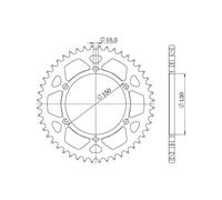 Supersprox Pignone posteriore acciaio RFE-300 per Yamaha 525x42 42T