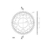 Supersprox Steel Aprilia 525x47 Rfe6604x47blk Rear Sprocket Argento 47t