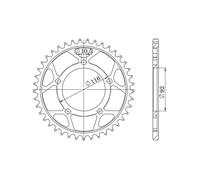 Supersprox Steel Kawasaki 530x41 Rfe489x41blk Rear Sprocket Argento 41t