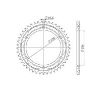 Supersprox Honda 530x43 Rfe1340x43blk Rear Sprocket Argento 43t