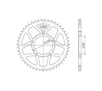 Supersprox Steel Suzuki 530x47 Rfe829x47blk Rear Sprocket Argento 47t