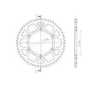 Supersprox Aluminium Husqvarna 520x48 Ral1512x48blk Rear Sprocket Argento 48t