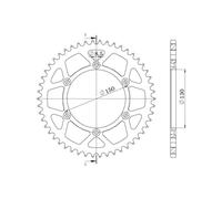Supersprox Aluminium Yamaha 520x51 Ral245x51blk Rear Sprocket Argento 51t