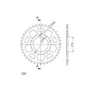 CORONA IN ALLUMINIO P525 - Z41 MARCHESINI 5 FORI (76-100-10,5) 2000