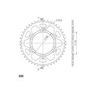 SGR Corona in alluminio P525 Z44 (DIS.13815) per Suzuki GSX SF 1000 ABS 2015-2020