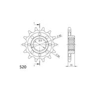 Supersprox Bmw 520x17 Cst1404x17 Front Sprocket Argento 17t