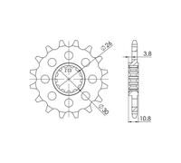 SGR PIGNONE R AC P520-D17 YAMAHA MT-01 1700 05/11