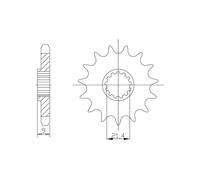 SGR Pignone Supersprox P520-D14 520 x 14 per Kawasaki Ninja 250/300 e Z 300