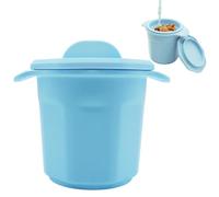 Sgrassatore con colino, porta grasso in silicone - contenitore per grasso da cucina con manico, coperchio e leggero e manico, contenitore per grasso portatile per lavastoviglie