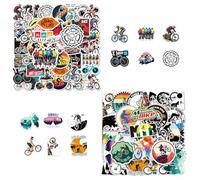 SGSCFG 100 Adesivi Per Graffiti In Bicicletta, Adatti Per Caschi, Quaderni E Tazze D'Acqua, PVC Impermeabili, Street Art, Modern, Colore