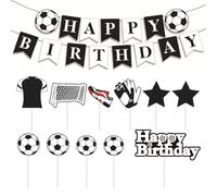 SGSCFG 11 Parti di Torta di Calcio con Inserti di Carte E 1 Set Bandiera, Accessori per Feste, Torte di Compleanno per Bambini E Forniture Divertenti per Le Dessert.
