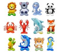 SGSCFG 12 Pezzi Cartone Animato Palloncini in Piedi, Animali Marittimi, Decorazioni per Il Compleanno per Bambini, Palloncini per Film di Compleanno per Festa di Compleanno.