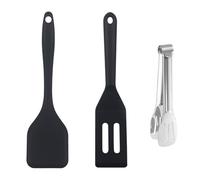 SGSCFG 2 Pezzi di Spatola di Mini-Silicone E Clip da Chef A 1 Pezzi, Spatola di Silicone Antidolico, Strumenti di Cottura della Cucina, Spatola Piccole E Resistenti Ad Alta Temperatura (Nero).