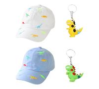 SGSCFG 2 Pezzi Dinosaurs Baseball Cap E Dinosaur Key Chain, Berretto Da Baseball Estivo Per Bambini, Cappello Da Sole Per Bambini, Giovane Cappello Da Sole, Festa Dei Dinosauri.