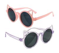 SGSCFG 2 Pezzi Occhiali da Sole A Orecchie di Gatto, Occhiali per Bambini Carini, Occhiali da Sole Acrilici, Forniture per La Protezione Solare All'Aperto.