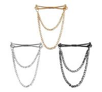 SGSCFG 3 Pezzi di Clip per Camicia da Uomo, Collare A Doppia Catena in Metallo, Cecchino in Stile Vintage, Elei Accessori di Serraggio.