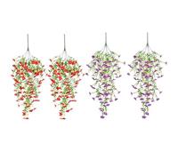 SGSCFG 4 Decorazioni Floreali Simulate, Piante Sospese Artificiali, Fiori Artificiali per L'Uso All'Aperto, Fiori d'Arte Sospesi, Decorazione del Nucleo da Giardino, Decorazione di Balconi.