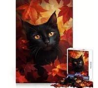 Sguardo di gatto autunnale - Puzzle per adulti da 1000 pezzi, stimolante per la memoria, ideale per il relax e il benessere, perfetto per il Natale (38x52cm)