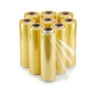 SGWEB Professional Pellicola Trasparente per Alimenti e Imballaggio, Massima Resistenza allo Strappo, 9 Rotoli da 300 Metri, Film Estensibile Multiuso ad Alta Aderenza per Cucina e Traslochi [9 Pezzi]