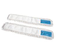 SGWEB Professional Ricambio Frangia in Cotone per Scopa a Forbice 1 Coppia dimensione standard per pulizia professionale pavimenti grandi superfici 100cmx2 pezzi alta assorbenza biancoovunquefiltro