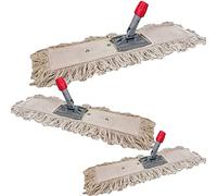 SGWEB Professional Scopa a Frange in Cotone 100% con Telaio Supporto da 80 cm, Mocio Lavapavimenti Professionale Alta Qualità Made in Italy, Panno di Ricambio Incluso per Pulizia Pavimenti Industriali