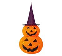 SGYEPOCFQ Halloween Decor, Lanterna di Zucca di Halloween da 3 Piedi con luci a Forma di Zucca, 8 modalità di Illuminazione, Decorazioni Pieghevoli con Cappello a Stella(Purple Hat Pumpkin)