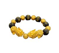 SGYEPOCFQ obsidian bracelet, Bracciale da uomo in ossidiana Pi Xiu in oro 24 carati, AU999 - Accenti, esalta l'aura, lusso discreto quotidiano(PURPLE)