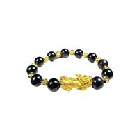 SGYEPOCFQ obsidian bracelet, Bracciale da uomo in ossidiana Pi Xiu in oro 24 carati, AU999 - Accenti, esalta l'aura, lusso discreto quotidiano(8)