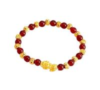 SGYEPOCFQ obsidian bracelet, Bracciale unisex Pi Xiu Wealth in oro 24 carati (AU999) | Metallo liquido, diamanti intarsiati in oro con simboli della fortuna(GRAY)