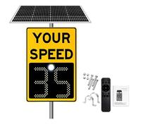SgyGlyn Cartello Radar a energia Solare a LED da 20"x27"/24"x36", segnaletica Radar Digitale in Alluminio con rilevatore di velocità, per autostrade Yellow-20 x27