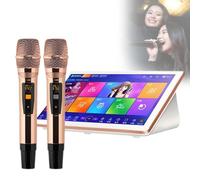 SgyGlyn Karaoke da 18,5 Pollici, Controllo Tramite App per Telefono Touch Screen, Download Gratuito di brani dal Cloud, con Microfono Wireless, Lettore Karaoke Cinese KTV, per Feste a casa,White-3TB
