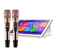 SgyGlyn Lettore Karaoke, Touch Screen da 18,5 Pollici, Tipo Desktop, con Effetto Cloud Aggiorna Scarica Canzone Riproduzione Karaoke per Feste in Casa, per Bar di Famiglia Festa in Casa,White-8TB
