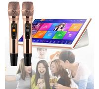 SgyGlyn Schermo Touch da 18,5 Pollici, Nuova Macchina per Karaoke, con aggiornamento Effect Cloud, Download di Canzoni, Riproduzione Karaoke per Feste a casa,White-2TB