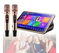 SgyGlyn Tutto in Uno Karaoke Machine, KTV Canto Cinese Karaoke Player, Touch Screen Telefono App Controllo Cloud Download Gratuito Canzoni con Microfono, per Festa in Famiglia Bar,Black-500G