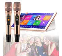 SgyGlyn Tutto in Uno Karaoke Machine, KTV Canto Cinese Karaoke Player, Touch Screen Telefono App Controllo Cloud Download Gratuito Canzoni con Microfono, per Festa in Famiglia Bar,White-8TB