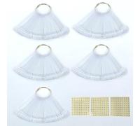 SGYKJ 250 pezzi di bastoncini per nail art, anelli per campioni di unghie, bastoncini per modelli di unghie, espositori per trasparenti per nail art in salone, con 3 fogli di adesivi numerici