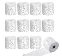 SGZIOO 12 Rotoli Bende Gessate, 5 cm x 2,7 m Bende Gessate Calco Pancione, Garza Rotolo Gessate, Rotolo Garza Gessate, Asciugatura Rapida Benda Gessate Uso su Viso Corpo Modellismo Modelli Maschere