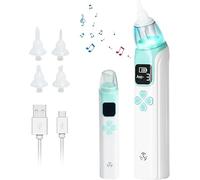 SGZIOO Aspiratore Nasale Neonato Elettrico, Aspiratore Nasale Elettrico, con 3 Livelli di Aspirazione, 4 Ugelli Riutilizzabili, Musica e Luce, per Neonati, Bambini Piccoli, Neonati, Verde
