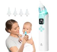 SGZIOO Aspiratore Nasale Neonato Elettrico, Aspiratore Nasale Elettrico, con 3 Livelli di Aspirazione, 4 Ugelli Riutilizzabili, Musica e Luce, per Neonati, Bambini Piccoli, Neonati, Verde