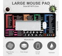 SGZIOO Grande Tappetino Excel, 400x900x2 MM, Tappetino Scrivania con Formule Excel, Tappetino Mouse Gaming, Antiscivolo Mouse Pad, con Base in Gomma Antiscivolo, per Ufficio, Casa, PC, Laptop