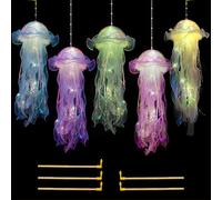 SGZIOO Luci a medusa, 5 pezzi, lanterne creative a forma di medusa, a batteria, a LED, a forma di medusa, a forma di sirena, per feste a tema oceano, gif per bambini