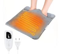 SGZIOO Scaldapiedi Elettrico, Scaldapiedi Elettrico Piedi con 6 Livelli di Calore 4 Timer, Scalda Piedi Elettrico, Scaldapiedi Lavabile, Per Donne Uomini(Grigio)