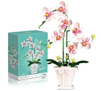 SGZIOO Set di giocattoli per orchidee, 718 pezzi, mazzo di fiori artificiali, orchidee, piante artificiali, set di giocattoli da costruzione, regalo creativo per adulti, decorazione della casa e della