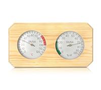 SGZIOO Termometro e igrometro per sauna 2 in 1, Misuratore Umidità In legno, Ad alta precisione, Calibrazione automatica, Accessori per Sauna Finlandese, Sauna da Casa, Bagni turchi